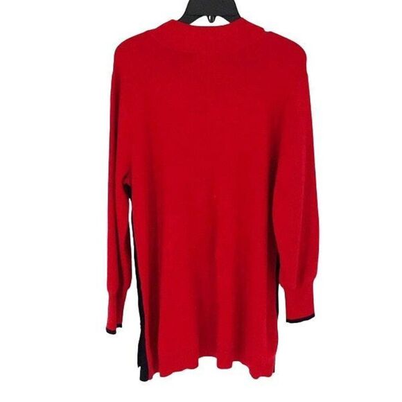 Chico's Womens Mock Neck Blended Knit Long Sleeve Tunic Sweater Red Size 2 Large - Picture 3 of 10